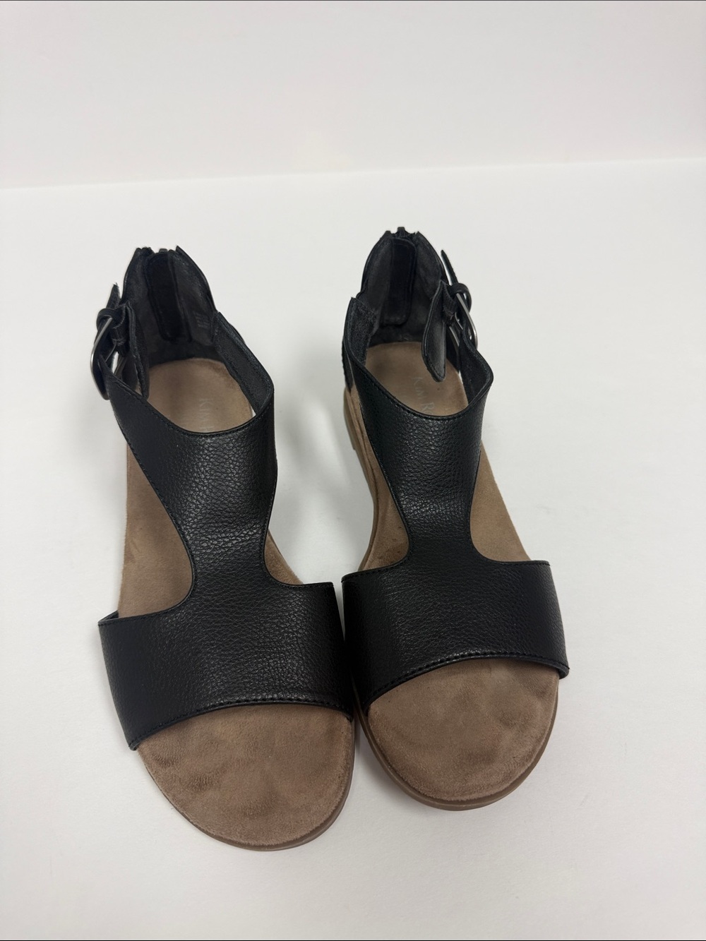 Kim Rogers Black Open-Toe Cutout Sandals
